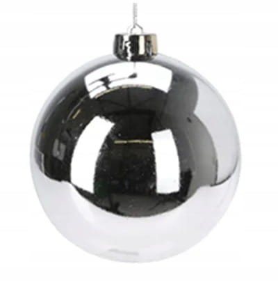 Bombka choinkowa srebrna 10cm Nietłukąca świąteczna 