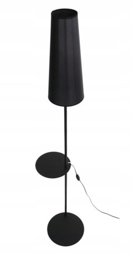 Lampa podłogowa z abażurem 170x36cm Czarna nowoczesna Zing