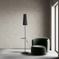 Lampa podłogowa z abażurem 170x36cm Czarna nowoczesna Zing