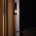 Lampa podłogowa z abażurem 170x36cm Czarna nowoczesna Zing
