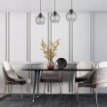 Lampa sufitowa wisząca 100cm Czarna z 3 szklanymi przyciemnionymi kloszami