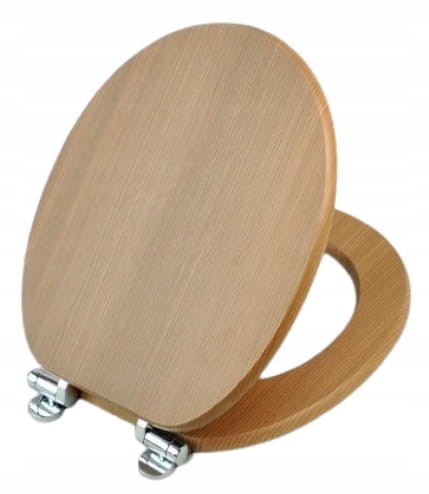 Deska sedesowa do WC wolnoopadająca 37x5,5x49,5cm Brązowa MDF Nergis