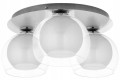 Lampa sufitowa srebrna 22x52cm 3 biało-transparentne szklane klosze Venezia