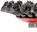Szczotka tarczowa stożkowa hartowana pleciona 4" 100mm