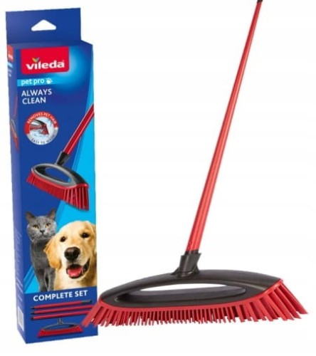 Vileda Szczotka do zamiatania sierści i włosów  5x12x33cm Gumowe włosie