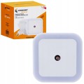 Kontaktowa lampka nocna LED 6,5x6,5cm 220V z czujnikiem zmierzchu