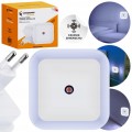 Kontaktowa lampka nocna LED 6,5x6,5cm 220V z czujnikiem zmierzchu