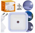 Kontaktowa lampka nocna LED 6,5x6,5cm 220V z czujnikiem zmierzchu
