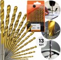 Zestaw 13 wierteł do metalu HSS 1,5-6,5mm Stalowych