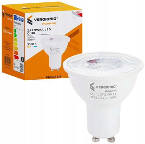 Żarówka energooszczędna LED GU10 Barwa biała ciepła 10W