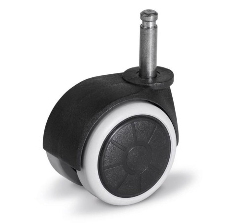 Koło meblowe z trzpieniem 10 mm skrętne bez hamulca 50 mm 50 kg 