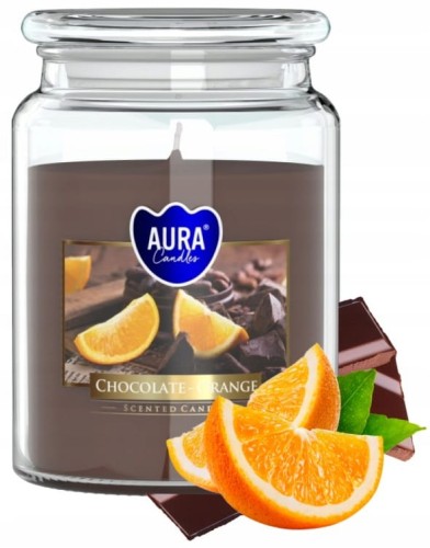 Świeca zapachowa w słoiku Czekolada - Pomarańcza 14x9,8cm do 100h palenia