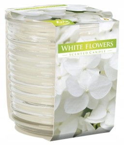 Świeca zapachowa w słoiku Białe kwiaty 8x8,2cm do 28h palenia