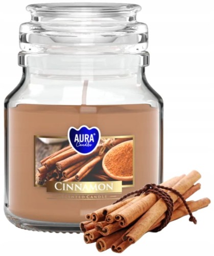 Świeca zapachowa w słoiku Cynamon 7x9,9cm do 28h palenia