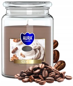 Świeca zapachowa w słoiku Kawa 14x9,9cm do 100h palenia 500g