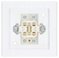 Łącznik krzyżowy z ramką pojedynczy 8,1x8,1cm Biały