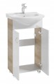 Szafka łazienkowa z umywalką baterią i syfonem 50x86cm stojąca biały front