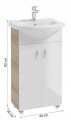 Szafka łazienkowa z umywalką baterią i syfonem 50x86cm stojąca biały front
