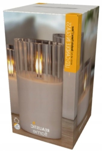 Szklana świeca LED timer 15 cm z efektem migoczącego płomienia