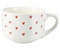 Kubek ceramiczny 450 ml w serduszka - elegancki idealny na kawę lub herbatę
