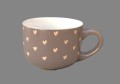Kubek ceramiczny 450 ml w serduszka - elegancki idealny na kawę lub herbatę