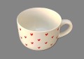 Kubek ceramiczny 450 ml w serduszka - elegancki idealny na kawę lub herbatę