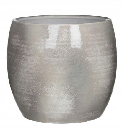 Doniczka ceramiczna jasnoszara 12x14cm elegancka 