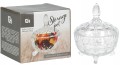 Szklana bombonierka na nóżce z pokrywką 200ml