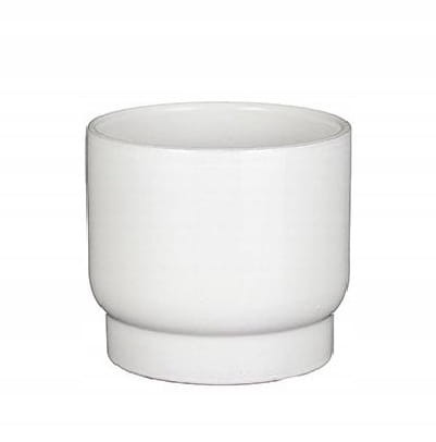 Doniczka ceramiczna biała okrągła elegancka 15x17cm 