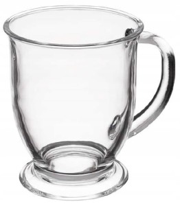 Szklanka z uchem 460ml kubek szklany na stopce do kawy herbaty napojów