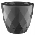 Osłonka antracyt plastikowa 15x17,5cm doniczka z podstawką