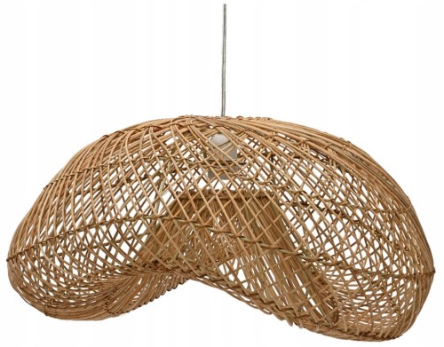Lampa sufitowa rattanowa 48x28x58cm Wisząca nowoczesna dekoracyjna E27