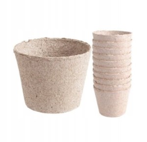 Zestaw 24 ekologicznych okrągłych doniczek do rozsad 6x6cm