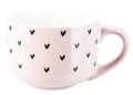 Kubek ceramiczny 450 ml w serduszka - elegancki idealny na kawę lub herbatę