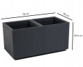 Skrzynka plastikowa na kółkach antracyt ogrodowa 78x39cm