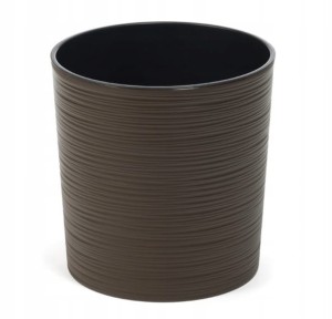 Doniczka plastikowa mokka okrągła 19x19,5cm z wkładem Malwa