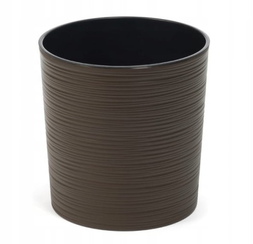 Doniczka plastikowa mokka okrągła 19x19,5cm z wkładem Malwa