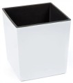 Doniczka dekoracyjna 19x19,5cm Biała plastikowa kwadratowa + wkład