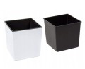 Doniczka dekoracyjna 19x19,5cm Biała plastikowa kwadratowa + wkład