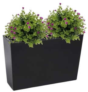 Doniczka plastikowa 19x56x36,5cm Czarny kwietnik+wkład  Werbena