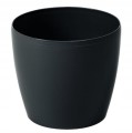 Doniczka plastikowa 21x18,5cm Czarna osłonka dekoracyjna