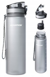 Butelka filtrująca AQUAPHOR + 1 wkład filtrujący do wody 0,8 L szara