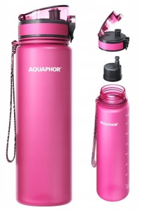 Butelka filtrująca do wody AQUAPHOR 0,8l różowa + 1 filtr solidna