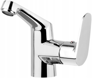 Bateria umywalkowa jednouchwytowa z boczną dźwignią Srebrna chromowana Lemon