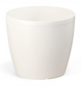 Doniczka plastikowa kremowa 18x15,9 cm dekoracyjna gładka Magnolia
