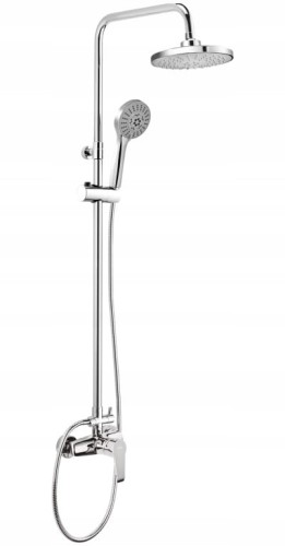Deszczownica natynkowa z baterią prysznicową Chromowana srebrna CORIO 