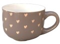 Kubek ceramiczny 450 ml w serduszka - elegancki idealny na kawę lub herbatę
