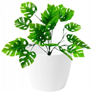 Doniczka plastikowa biała 16x13cm dekoracyjna gładka Magnolia