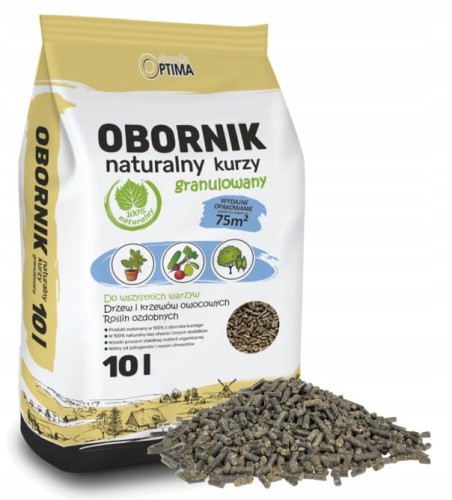 Obornik nawóz naturalny kurzy granulowany uniwersalny organiczny 10L