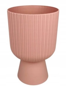 Doniczka jasnoróżowa na nóżce 26,5x17,8cm uniwersalna klasyczna ECO Keli